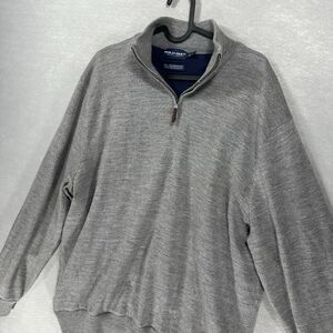 Polo Golf Ralph Lauren Men's XL 1/4 Zip 100% Merino Wool Gray Lined - see info.